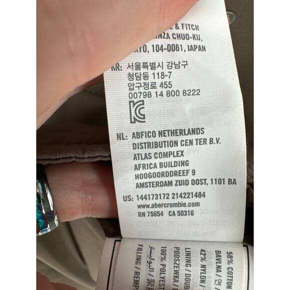 Abercrombie Fitch Jacket Womens XS Brown Pink Quilted Bomber Zip Reversible - Picture 8 of 10